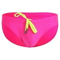 thumbnail image 3 of guisaled Men Swim Brief Sexy Bikini Swimwear Low Rise Quick Dry Swim Thong Solid Colors Strech Comfort Swimming Trunks with Drawstring, 3 of 8