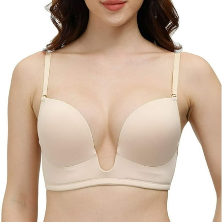 

Vogue‘s Secret Women‘s Deep U-Shaped Push Up Plunge Bra Multi-Way Convertible Lo