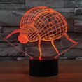 thumbnail image 3 of 3d Linda Mariquita Insecto Luz Nocturna 7 Cambio de Color Led Mesa Lámpara de Escritorio Acrílico Plano Abs Base Usb Cargador Decoración Del Hogar Juguete Brithday Navidad Niño Niños Feliz Sencillez, 3 of 4