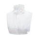 thumbnail image 1 of Blusa elegante con cuello alto, volantes desmontables y media camisa. Blanco, 1 of 8