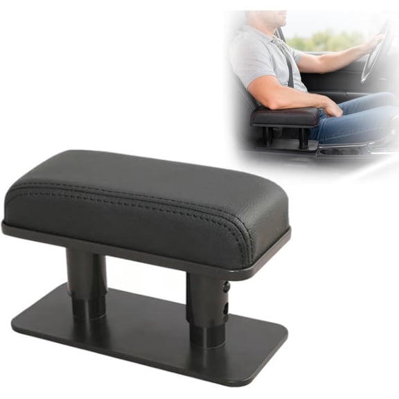 Car Door Armrest Pad Universal Leather Memory Foam Left Elbow Rest Cushion Adjustable Height for Truck SUV Accessories(K)