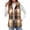 Coffee, variant on Women Plaid Outerwear Vest Lightweight Sleeveless Jackets Zipper Fall Winter Coats with Pockets