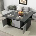 thumbnail image 3 of TSKER Modern Gray Multi-functional Rectangle Lift-top Coffee Table Extendable with Storage, 3 of 9