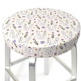 thumbnail image 3 of Lsque Purple Flower Rabbit Round Bar chair cushion covers Velvet Fabric Premium Comfort Protects from Scratches and Stains for 14-17 Inch Chair- 12 inch, 3 of 7