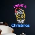 thumbnail image 2 of Handmadetneonsign I Want A Hippopotamus For Christmas Neon Sign, Merry Christmas Hippo Led Sign, 2 of 5