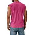 thumbnail image 4 of Men's Crew Neck Muscle Tee with "USA" Surrounded by Stars and Vertical "250 Years" Text Beside Distressed Striped Flag, Soft Cotton Blend for Daily Wear Hot Pink S, 4 of 4