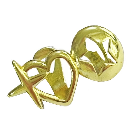RYUJNDK Retro Double Love Tooth Accessories Brass Electroplated Steel Tooth Grills For Couples Trendy Jewelry