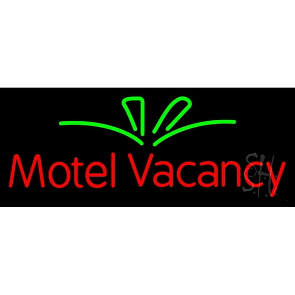 Funky Motel Vacancy LED Neon Sign 13 x 32 - inches, Black Square Cut Acrylic Backing, with Dimmer - Bright and Premium built indoor LED Neon Sign for Defence Force.