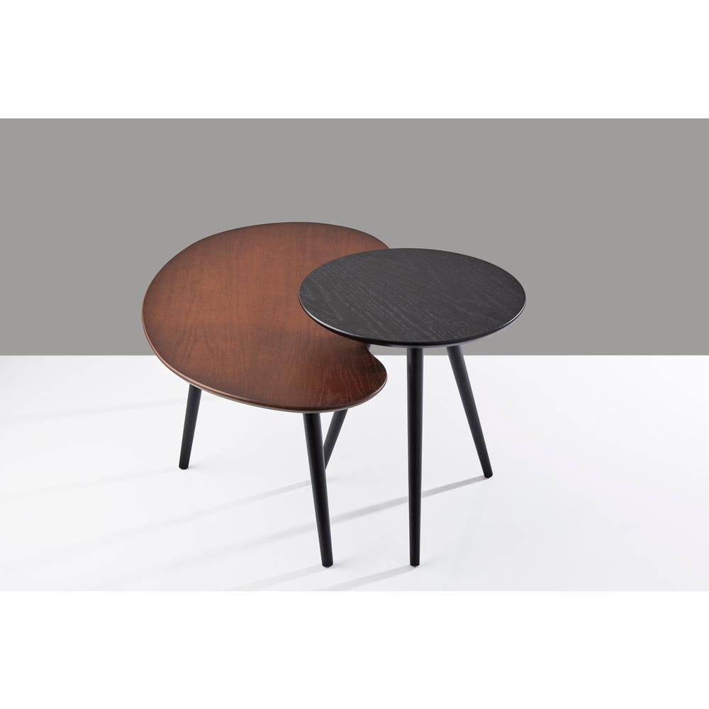 Adesso Gilmour Mid-Century Wood Nesting Coffee Table Set, Walnut