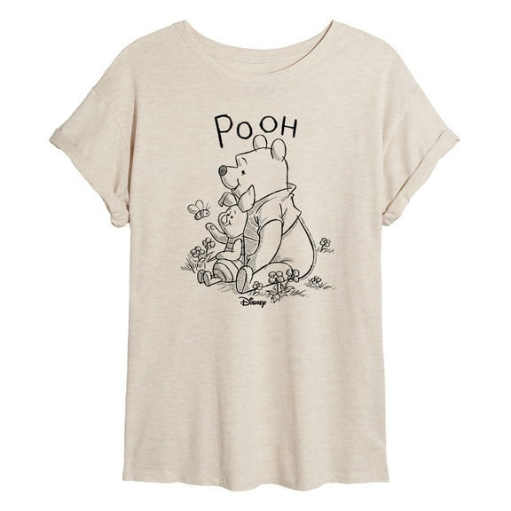 Disney - Pooh And Piglet - Juniors Ideal Flowy Muscle T-Shirt