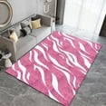 thumbnail image 3 of Abstract Pink Irregular Wavy Stripes Girls Room Rug, Modern Simple Carpet, Non-Slip Easy Clean Foldable Absorbent Playing Area Rug For Living Room Bedroom Kitchen Entryway Hallway 1x2ft, 3 of 6