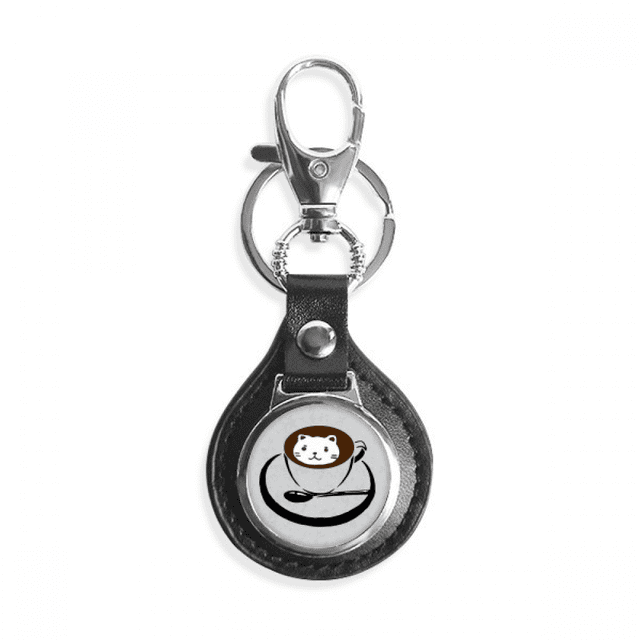 illustration de Tasse à Café Motif Chat Mignon Porte-Clés Crochet Métal