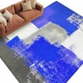 thumbnail image 3 of Navy Blue Grey Oil Painting 5x8 Area Rugs, Abstract Modern Geometric Non-Skid Rubber Backing Large Rectangle Rugs - Living Room Bedroom Home Office, Indoor Floor Mat Carpets Washable Rug, 3 of 9