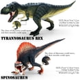 thumbnail image 5 of Realistic 15" Large Tyrannosaurus Rex & Spinosaurus Dinosaur Action Figures with Movable Jaws – Gift for Birthdays, Collectibles, Cake Toppers, Party Decor & Room Decor for Kids Ages 3-12, 5 of 6