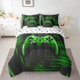 thumbnail image 2 of Castle Fairy Video Game 7pcs Bedding Comforter Set for Teens,Geometric Honeycomb Queen Bedding Sets Super Cozy,Abstract Stripes Queen Sheet Sets,Ultra Soft Home Decor, 2 of 8