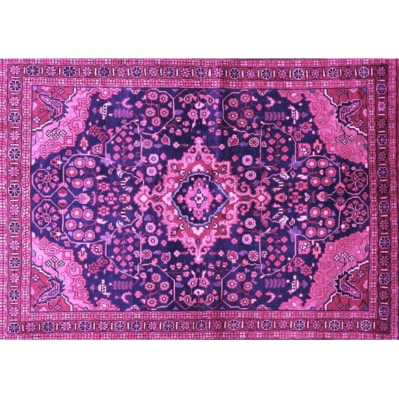 Ahgly Company Indoor Rectangle Persian Purple Traditional Area Rugs, 5' x 7'