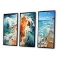 thumbnail image 3 of Designart "Coastal Reverie Beach Photo IV" Nautical & Beach Framed Wall Art Set Of 3 - Teal Beach Frame Canvas Set For Living Room Decor, 3 of 7