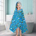 thumbnail image 6 of Cartoon Construction Vehicles Warning Signs Hooded Bath Towel，60"x35" for Ages 3 To 12 Kids, Quick Dry Lightweight Soft Microfiber Hood Beach Towel Cover Up for Kids, 6 of 7