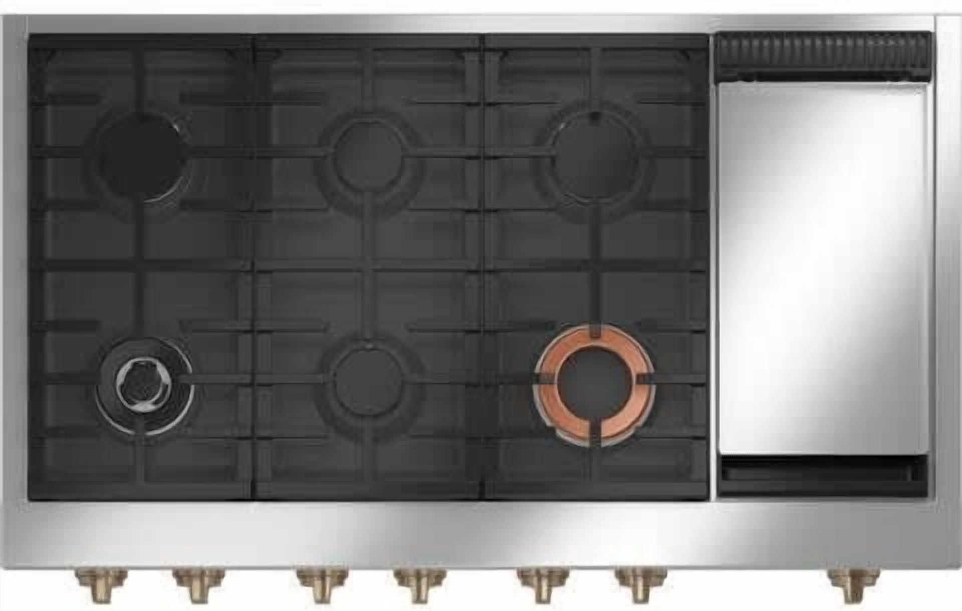 48 Inch Commercial-Style Gas Rangetop with 6 Sealed Burners, Continuous Grates