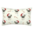 thumbnail image 1 of Fotbe Christmas Pug Dog Funda de Almohada Decorativa Estilo Occidental, Lujo en Algodón, Fundas para Almohadas King, Cojín Estampado para Decoración del Hogar-20"x30", 1 of 6