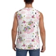 thumbnail image 4 of Fotbe Men's Flamingo And Flowers Print Men's Sleeveless Muscle Tank Tops Casual T-Shirts for Gym Workout Beach-Large, 4 of 8