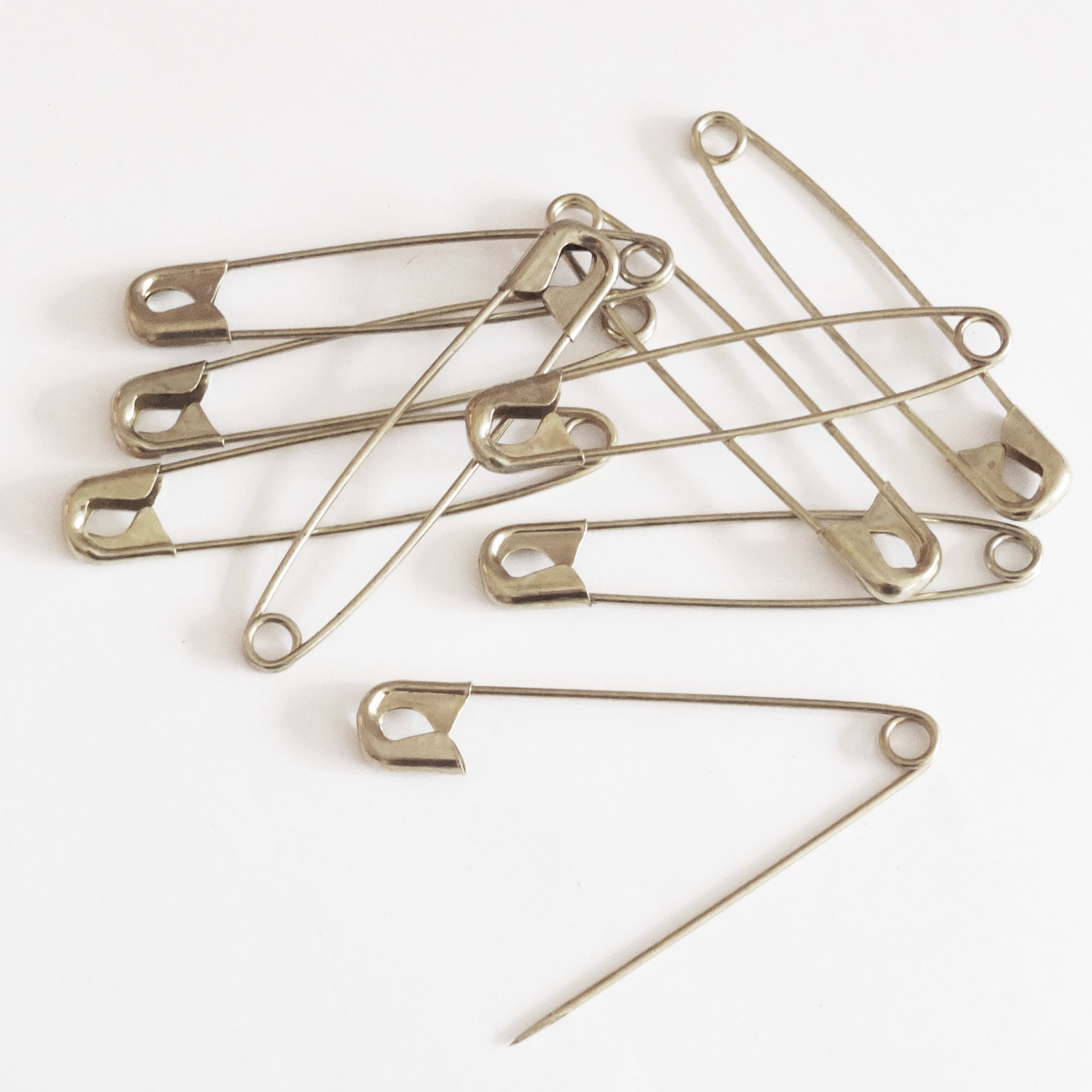 Safety Pins Size 4 (2 1/4") Silver Tone Bulk PK/100 Made in USA