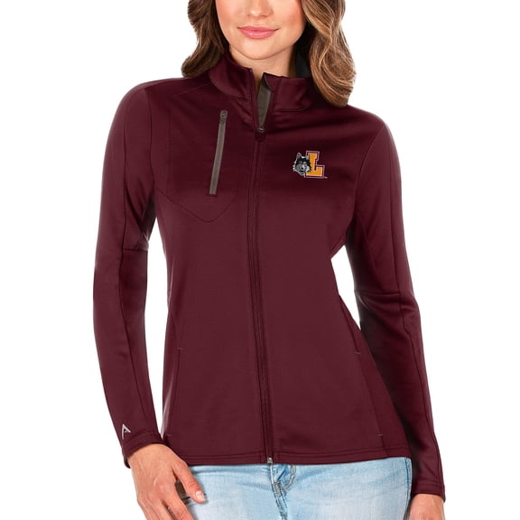 Women's Antigua Maroon/Graphite Loyola Chicago Ramblers Generation Full-Zip Jacket