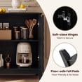 thumbnail image 3 of AFO 59" Fluted Sideboard Buffet Cabinet with Storage, Modern Wood Buffet Table with 4 3D-Checkerboard Doors & Adjustable Shelves, Mid-Century Bar Cabinet for Kitchen Living Room Bedroom, Black, 3 of 9