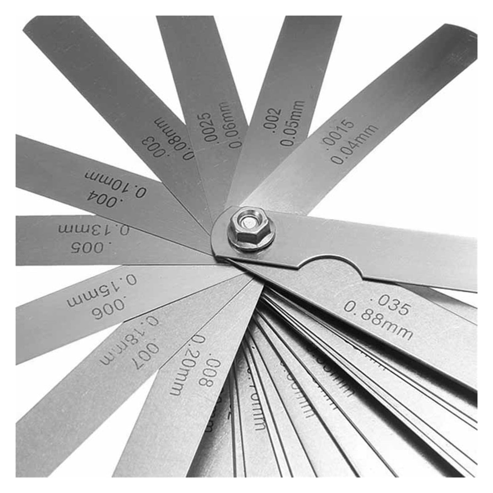 32 Blades Universal Thickness Gage Set Tappet Valve Stainless Steel Feeler Gauges Gap Measuring Tool ,Easy to Use