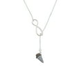 thumbnail image 2 of Delight Jewelry Silvertone 3-D Resin Chocolate Ice Cream Cone with Crystals Silver tone Elegant Infinity Lariat Necklace, 2 of 4