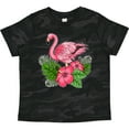 thumbnail image 3 of Inktastic Flamingo with Tropical Flowers Boys or Girls Toddler T-Shirt, 3 of 5