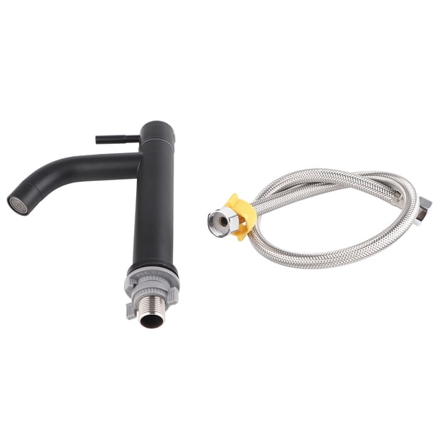 Grifo para lavabo de baño de acero inoxidable, grifo de agua fría individual con manguera