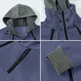 thumbnail image 2 of NEIKU Mens Zipper Hoodie Casual Hooded Sweatshirt Fleece Jacket GreyBlue-XL, 2 of 5