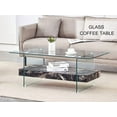 thumbnail image 3 of LiviNest Glass Coffee Table with Double Layer Storage: 43.3-Inch Modern Design for Small Apartments & Living Rooms - Tool-Free Assembly & 250LB Capacity in 4 Finish Options, 3 of 6