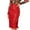 Red, variant on Women's Sequin Midi Skirt High Slit Solid Slimming Knee Length Skirt Red 2XL