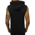 thumbnail image 3 of vastwit Men's Athletic Hoodies Zip Up Gym T-Shirt Bodybuilding Sleeveless Muscles Tees Workout Hooded Black L, 3 of 7