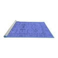 thumbnail image 2 of Ahgly Company Machine Washable Indoor Round Oriental Blue Industrial Area Rugs, 8' Round, 2 of 4