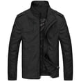 thumbnail image 4 of Chaquetas impermeables para hombre, chaquetas casuales cortavientos con cremallera, abrigos para exteriores impermeables sólidos para hombre, chaqueta ajustada de talla grande para hombre, 4 of 4