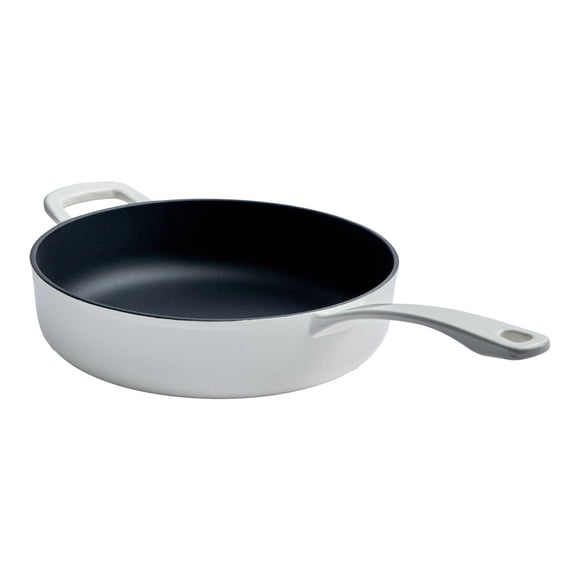 Chuck Hughes Cast Iron Deep Skillet, 3.75 L (4 qt.) White