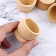 thumbnail image 6 of IFANLANDOR 12Pcs Beige Wooden Egg Cup for and DIY Decoration 4.7x4.7x1.2in, 6 of 8