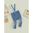 thumbnail image 3 of Cenuakty Baby Boys Girls Suspender Pants, Sleeveless Lace Trim Ribbed Knit Overalls Leggings, 3 of 9