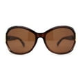 thumbnail image 2 of Womens Anti-Glare Polarized Oval Round Butterfly Buckle Hinge Sunglasses All Brown, 2 of 4