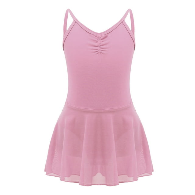 Jhaoyu Camisole Sans Manches pour Filles Robe de Danse Ballet Justaucorps de Gymnastique Ballerine Performance Rouge 120