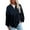 Navy, variant on biudgviw Lounge Sweatshirt for Women Collared Long Sleeve Knit Oversized Shirts Fashion Half Zipped Patchwork Pullover Tops