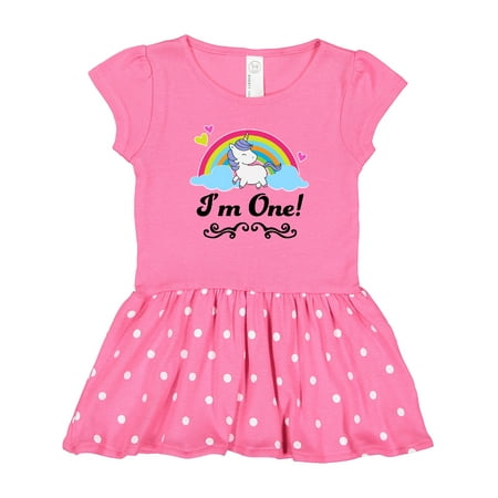 

Inktastic 1st Birthday Unicorn Rainbow 1 Year Old Party Gift Baby Girl Dress