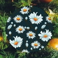 thumbnail image 6 of Christmas Ornament Daisy Flower 3" Circle Ceramic Ornament Daisy Spring Summer Bloom Floral Christmas Home Office Tree Decorations for Family Friend, 6 of 8