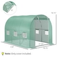 thumbnail image 3 of 9.8' x 6.6' x 6.6' Plastic Greenhouse Cover Replacement, Heavy Duty Waterproof Tarp for Hoop House, Sheeting with 6 Windows, Door & Reinforcement Grid, Green, 3 of 9