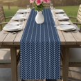 thumbnail image 6 of Abstract Blue White Chevron Texture Table Runner 36 Inches Long,Kitchen Dining Tablerunners Geometric Herringbone Linen Table Runners Dresser Scarves for Home Dinner Wedding Holiday Party Decor, 6 of 9