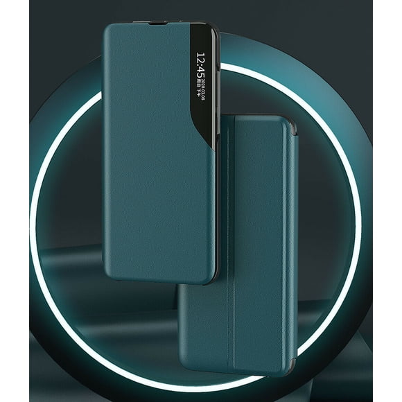 Étui Intelligente en Cuir avec Support Magnétique pour Samsung Galaxy S21 Ultra (Vert)
