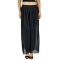 thumbnail image 5 of Bimba Women Long Flared Wide Leg Palazzo Pleated Skirt Style Pants, 5 of 5